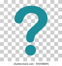 Question vector icon. Illustration style is flat iconic soft blue symbol on a transparent background.