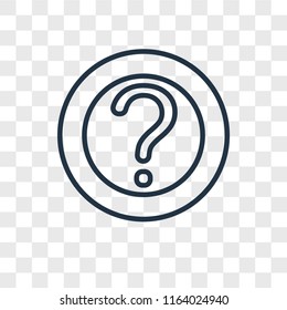 Question vector icon isolated on transparent background, Question logo concept