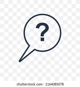 Question vector icon isolated on transparent background, Question logo concept