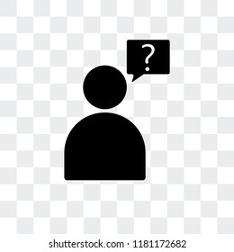 Question vector icon isolated on transparent background, Question logo concept