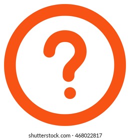 Question vector icon. Style is contour flat icon symbol, orange color, white background.