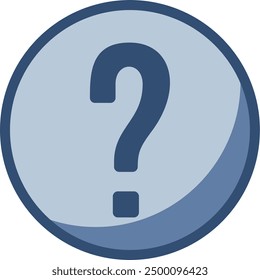 question vector icon transparent background. replaceable blue color design