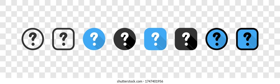 Frage. Fragenvektorsymbole einzeln. Vektorgrafik