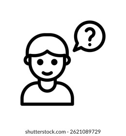 Question Vetor for Inquiry and Test Preparation - Ícone de ponto de interrogação, teste e design do exame, curiosidade de aprendizagem. Ícone de Linha