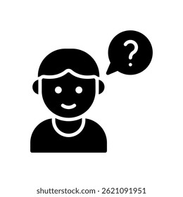 Question Vetor for Inquiry and Test Preparation - Ícone de ponto de interrogação, teste e design do exame, curiosidade de aprendizagem. Ícone de Glifo