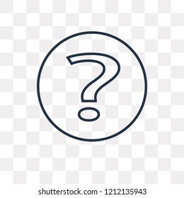 Question vector outline icon isolated on transparent background, high quality linear Question transparency concept can be used web and mobile