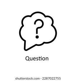 Question  Vector   outline Icons. Simple stock illustration stock