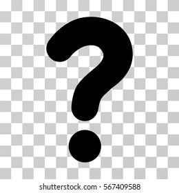 Question vector pictograph. Illustration style is flat iconic black symbol on a transparent background.