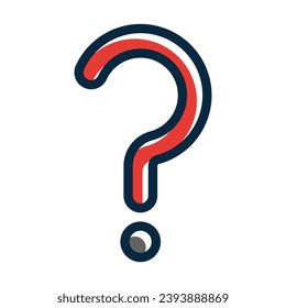 La Línea Espesa Del Vector De Preguntas Llenó Iconos De Colores Oscuros Para Uso Personal Y Comercial.
