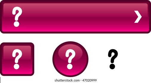 Question web buttons. Vector illustration.