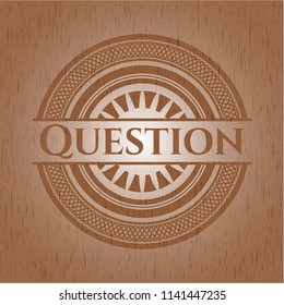 Question wooden emblem