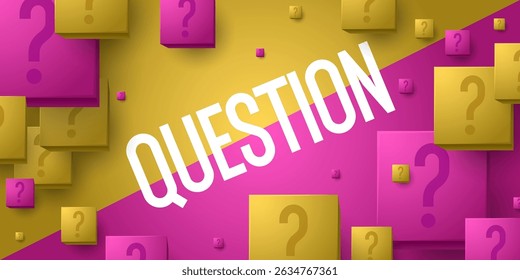 The questioner. A poster with a picture of the question. An illustration for a puzzle or quiz. Presentation of the solution to the problem.