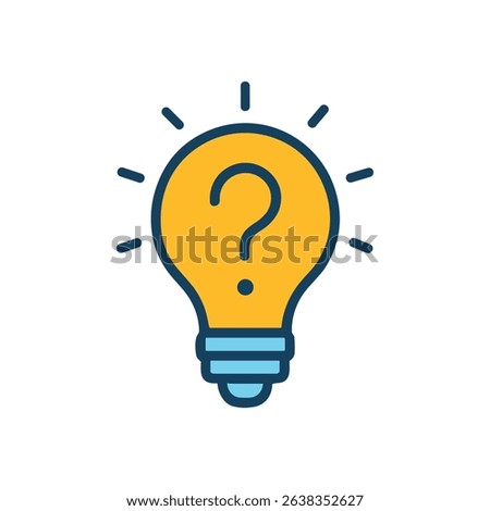 Questionfilled lightbulb illuminating potential uncertainty icon illustration element