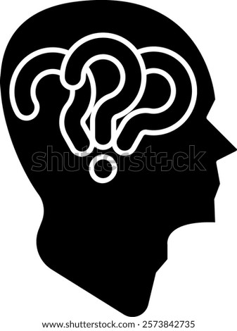 Questioning Icon - Black Filled Style - Critical Thinking Theme