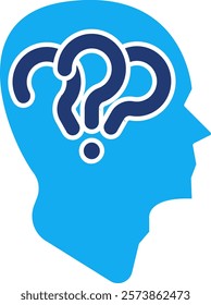 Questioning Icon - Dual Tone Style - Critical Thinking Theme