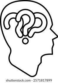 Questioning Icon - Line Style - Critical Thinking Theme