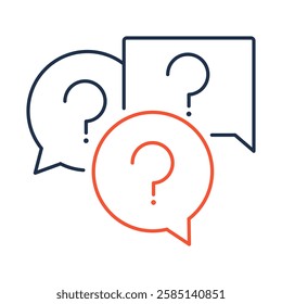 Questioning – Question Marks and Dialogue Icons Representing Curiosity and Inquiry for Knowledge Expansion and Problem Solving