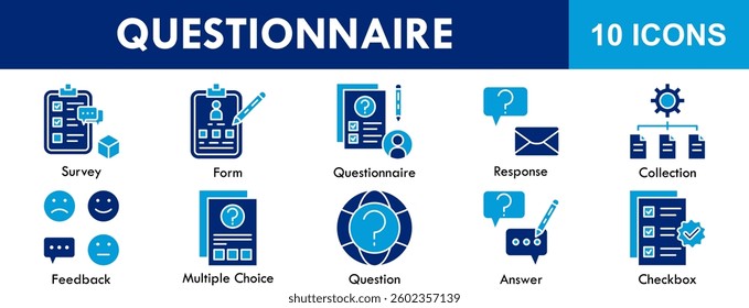 Questionnaire banner web icon vector illustration concept with icons of survey, form, business, choice, checklist