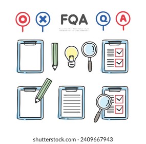 Questionnaire and checklist icon set.