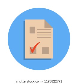 questionnaire colored icon in badge style. One of Banking collection icon can be used for UI, UX