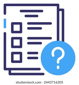 Questionnaire Exam Simple Line Icon Logo Symbol