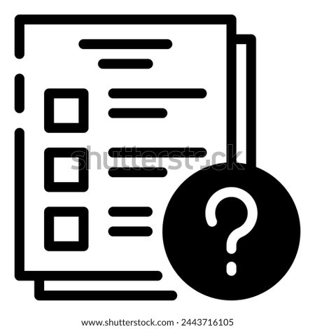Questionnaire Exam Simple Line Icon Logo Symbol