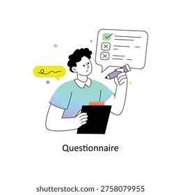Questionnaire Gradient Flat Style Design Vector illustration. Stock illustration.