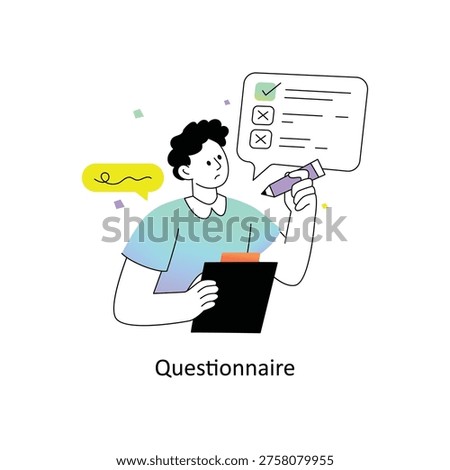 Questionnaire Gradient Flat Style Design Vector illustration. Stock illustration.