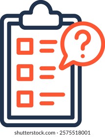 Questionnaire Icon Color Line Vector Illustration