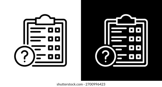 Ilustración vectorial de estilos de línea de icono de cuestionario