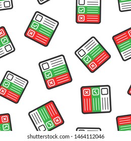 Questionnaire icon seamless pattern background. Online survey vector illustration on white isolated background. Checklist report business concept.
