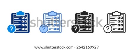 Questionnaire Icon Set Multiple Style Vector Illustration