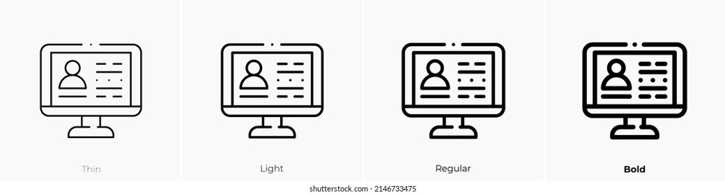 questionnaire icon. Thin, Light Regular And Bold style design isolated on white background