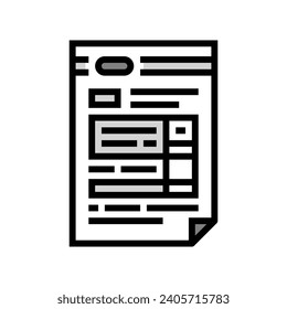 vector de icono de color de lista de cuestionarios. signo de lista de cuestionarios. ilustración de símbolo aislado