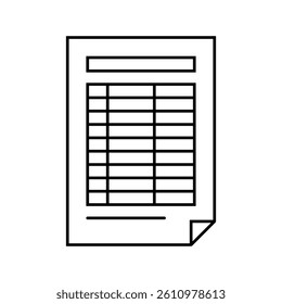 questionnaire list line icon vector. questionnaire list sign. isolated contour symbol black illustration