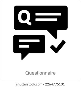 Questionnaire and question icon concept