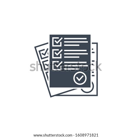 Questionnaire related vector glyph icon. Isolated on white background. Vector illustration.