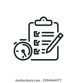 Questionnaire thin line icons. Perfect pixel on transparent background