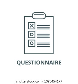 Questionnaire vector line icon, linear concept, outline sign, symbol