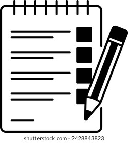 Questionnaires and surveys vector design, self improvement at workplace Symbol, business motivation Sign, goal-directed behavior stock illustration, Personal Objectives and to-do list concept