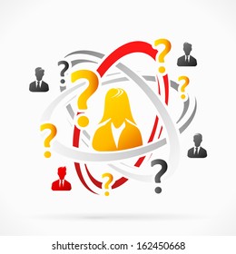 Questions abstract motion concept  