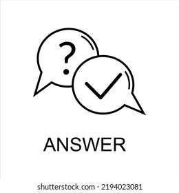 Questions and Answer icon. Faq line icon symbol design. Answer linear icon isolated on white background. vector eps 10