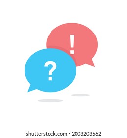 Questions and answers conceptual illustration. Ask me anything. Flat icon design. Chat bubble icon design. Vector illustration.