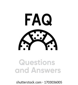 Questions and Answers icon. Editable Line Vector. Flat symbol lifebuoy help service support. Single Pictogram.