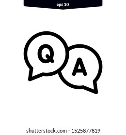 questions and answers icon. Q and A bubble speech icon. vector illustration. eps10