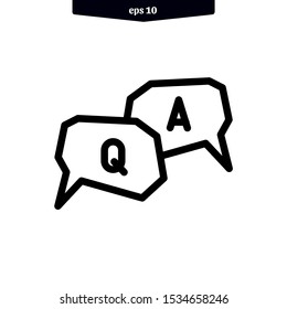 questions and answers icon. Q and A bubble speech icon. vector illustration. eps10