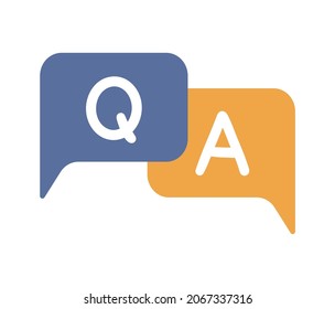 Questions and answers icon. Q and A Social Media symbol. Question  Answer. Vector illustration isolated on white background.