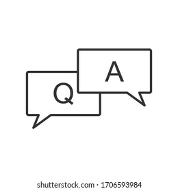 Questions and answers icon. Q and A speech outline and filled vector sign. FAQ stock vector illustration isolated on white.