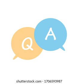 Questions and answers icon. Q and A speech outline and filled vector sign. FAQ stock vector illustration isolated on white.