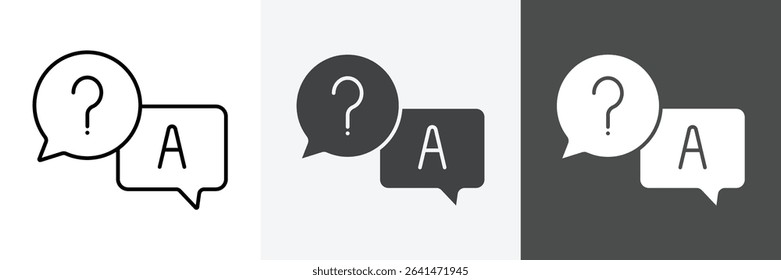 Questions and answers icon set vector art